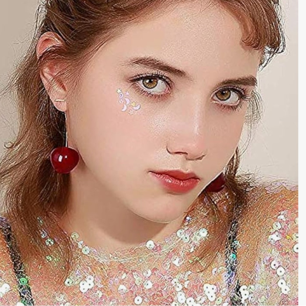 Gorgeous 3D resin wine,red and gold cherry drop earrings